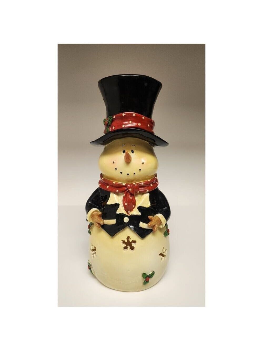 Lincolnshire The Original Tuxedo Snowman luminary-10" Lantern